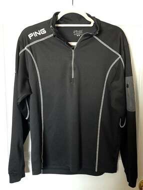 Ping Men's Ranger 1/4 Zip Performance Golf Pullover Black Medium